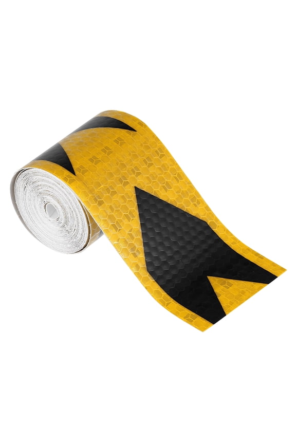 1pcs Black Yellow Reflective Safety Tape Adhesive Signs for Trailer Cars Auto Trucks Trailer Outdoor