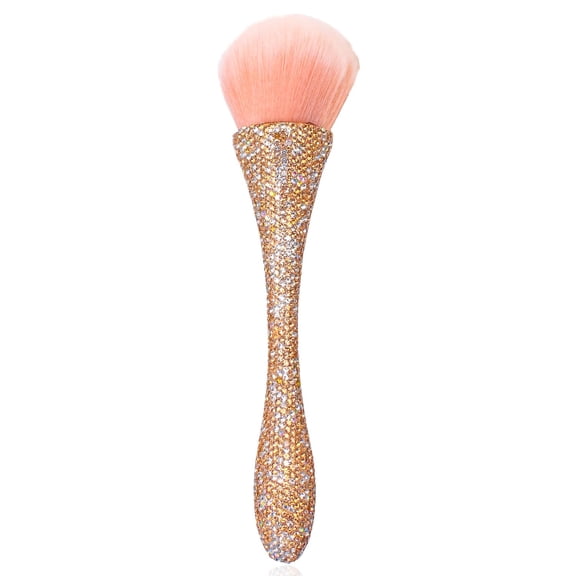 1pcs Blue Shiny Rhinestone Nail Art Dust Brushes For Acrylic Nails Powder Remover Brushes Loose Face Cosmetics Blending Liquid Foundation Powder Make Up Brushes Nail Trimming Cleaning Tools