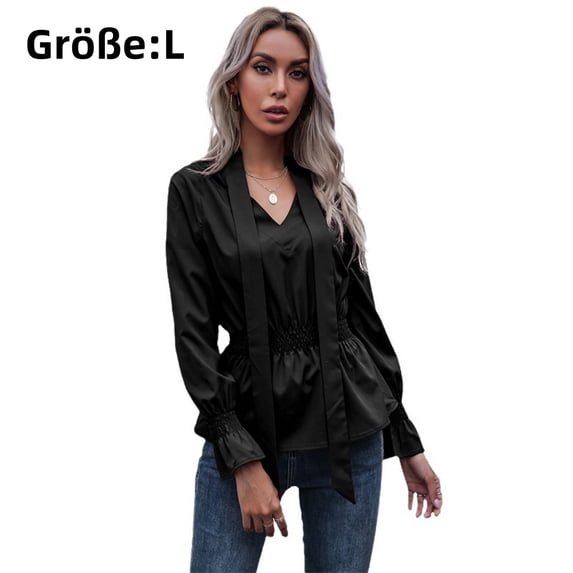 1pcs-Bow tie shirt-Black-L