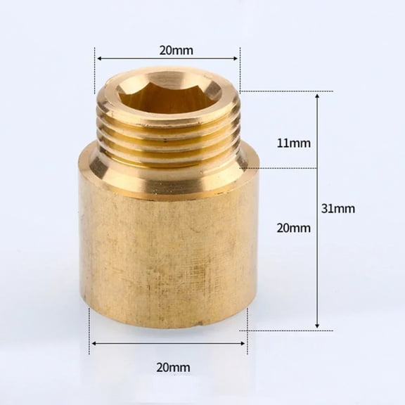 1pcs Brass Tap Extension Connector G1/2 Thread Brass Connector For Drinking Water Heating Install Shower Accessories