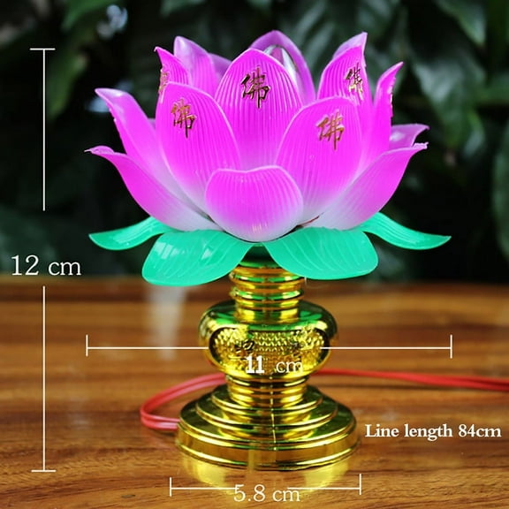 1pcs Buddhistic Lotus Lamp Lotus Lamp Desktop Decoration Light Worship Buddhism