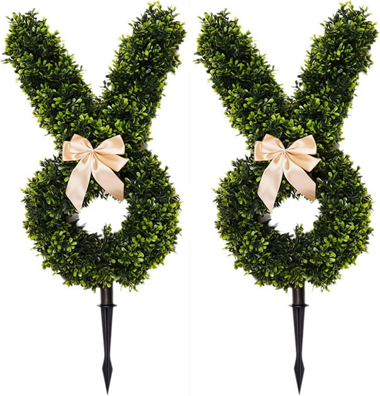 1pcs Bunny Topiary Outdoor, Green Artificial Bunny-Shaped Topiary Tree ...