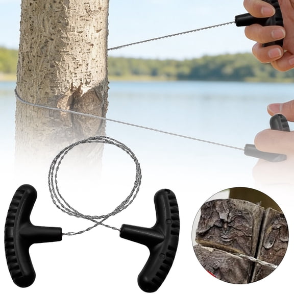 1pcs Cable Wire Saw for PVC, Stainless Steel Pocket Chainsaw Rope Backpack Gear, 21.5" Rope Saw for Plastic Pipes, Pocket Rope Cutting Tools for Emergency Survival Outdoor Camping Hiking Hunting Kits
