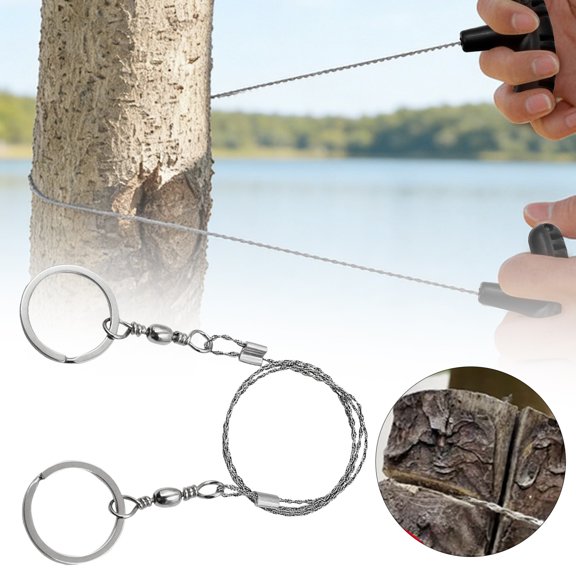 1pcs Cable Wire Saw for PVC, Stainless Steel Pocket Chainsaw Rope Backpack Gear, 21.5" Rope Saw for Plastic Pipes, Pocket Rope Cutting Tools for Emergency Survival Outdoor Camping Hiking Hunting Kits