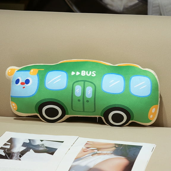 1pcs Car Plush Toy Soft Stuffed Car Plush Pillow Toy CuteTractor Cartoon Throw Pillow Plushie Gifts for Birthday Christmas Party50 * 25cm Green Bus
