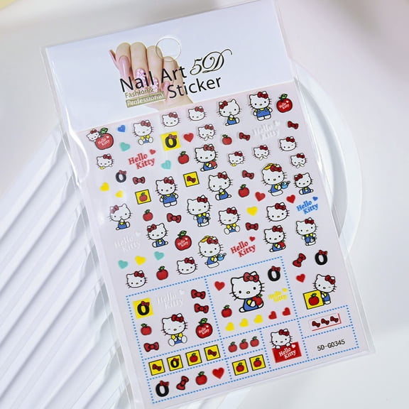 1pcs Cartoon Mini Stitch Angel Nail Stickers Multiple Expressions Cute Stitch 3D Nail Decal Sliders Anime Nail Art Decorations &