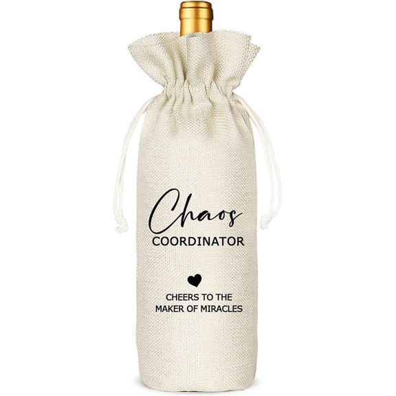 1pcs Chaos Coordinator Wine Bag Gift, Gifts Idea, Funny Gifts for Wedding Planner Wine Bag, Reusable Drawstring Party Bag
