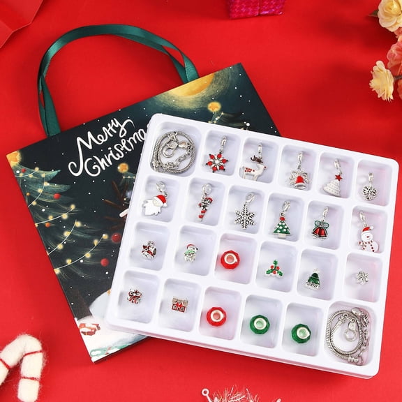 1pcs Christmas Advent Calendar Accessories, 24 Days of Xmas Countdown Calendar Blind Box Surprise, Creative Jewelry Charm Kit, Christmas New Year Birthday Gift for TeensStyle 14