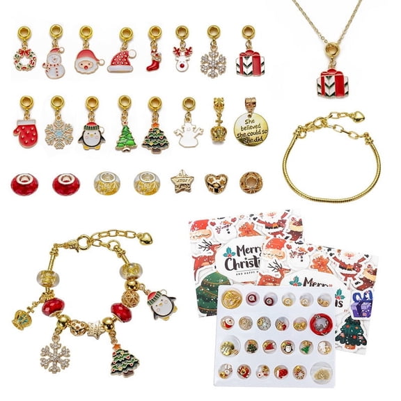 1pcs Christmas Advent Calendar Accessories, 24 Days of Xmas Countdown Calendar Blind Box Surprise, Creative Jewelry Charm Kit, Christmas New Year Birthday Gift for TeensStyle 1