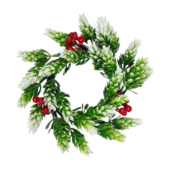 1pcs Christmas Candle Rings Wreath Simulated Flower Candle Rings Centerpiece For Home Dining Tables Wedding Decorations Party Decorations