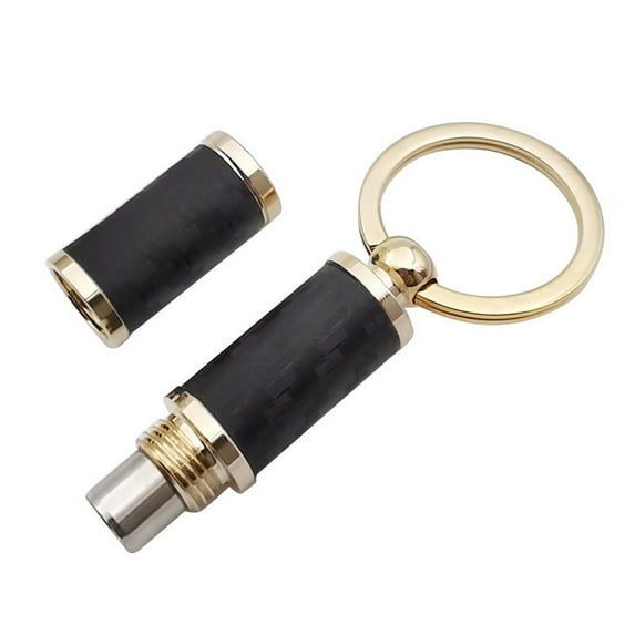 1pcs Cigar punch with keychain Portable cigar cutter Stainless steel cigar accessories gadgets for smoker (Black)