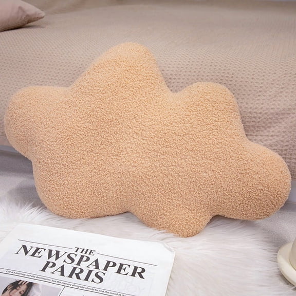 1pcs Cloud Shaped Throw Pillow for Birthday Creativity Cushion Plush Cute Throw Pillows for Home Living Room Bedroom DecorationBrown-60*40cm