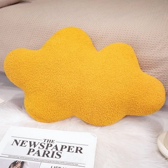1pcs Cloud Shaped Throw Pillow for Birthday Creativity Cushion Plush Cute Throw Pillows for Home Living Room Bedroom DecorationYellow-60*40cm