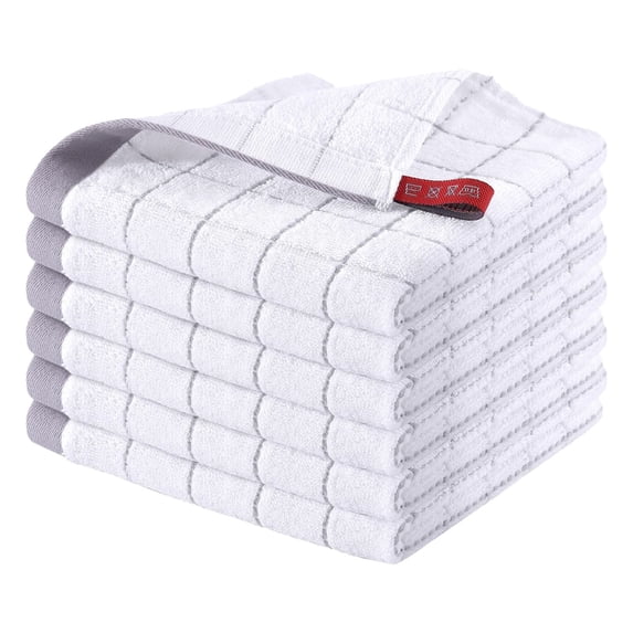 1pcs Cotton Kitchen Towels and Dishcloths, Soft and Absorbent Checkered Dish Towels, Quick Drying Dish Rags for Washing Dishes, 11.9" x 11.9"