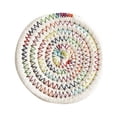 thumbnail image 1 of 1pcs Cotton Thread Weave 4.3in Round Placemats Hot Mats Spoon Rest for Cooking Baking, 1 of 9