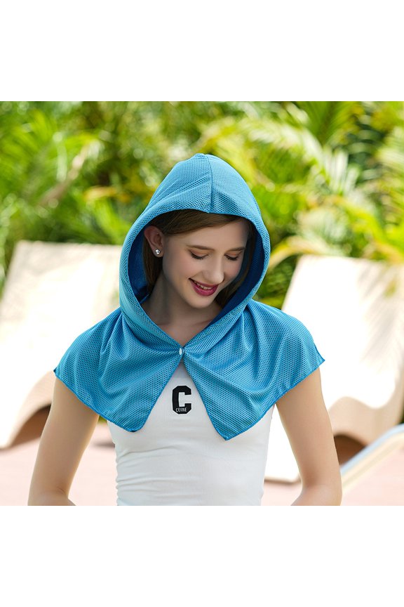 1pcs Cropped Sun Shawl UV Sun Protection,Beach Travel Scarf Wrap Summer Swimsuit Cover Up Cooling Blanket,Stretchable, Breathable, UV-Protective Cycling Sun Hat,Blue