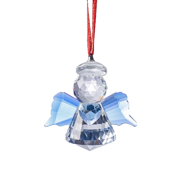 1pcs Crystal Angel of Love Glass Angel Ornaments for Window Decor,for Home/Car Decoration & Porch Decor & Hangings Crystal Glass Ornament, Gift for Mom Women,Blue