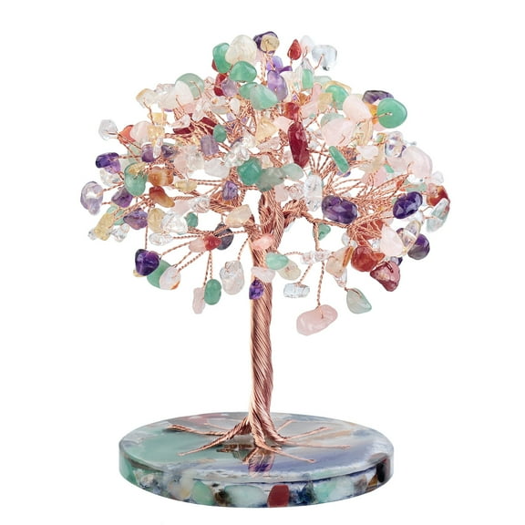 1pcs Crystal Tree Gifts for Women, Positive Energy, Wealth, Success, Meditation, Home & Office Decor, Spiritual Birthday Gifts for Mom and Loved oneColorful