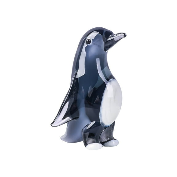 1pcs Crytal Cute Penguin Figurines of Glass Collectible Animal Figurines Desk Decoration Ornaments,Gray