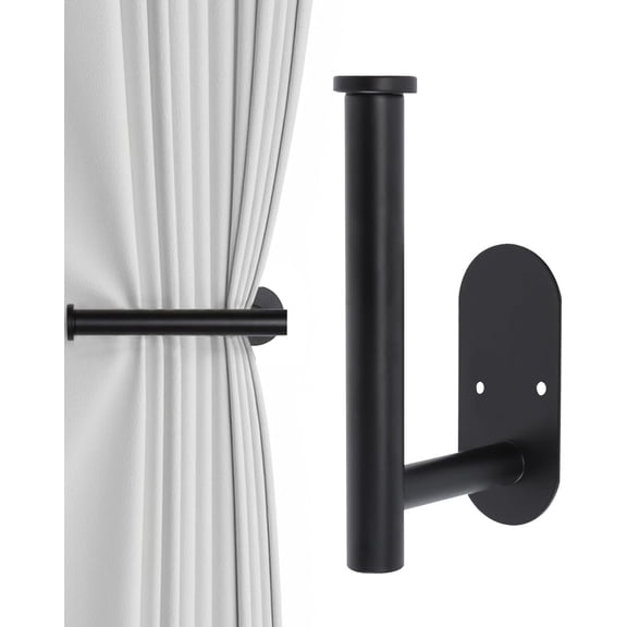 1pcs Curtain Holdbacks, Screw-in Curtain Tiebacks Curtain Tie Backs Curtain Holders for Wall Mounted Curtain Pull Backs for Drapes, Curtain Side Holders Hooks, 304 Stainless Steels, Black