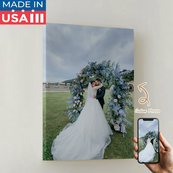 1pcs Custom Wedding Photo Gift Decorative Painting, Canvas 24x36inch Inner Framed, Waterproof Wall Art for Home Decor-Made in USA