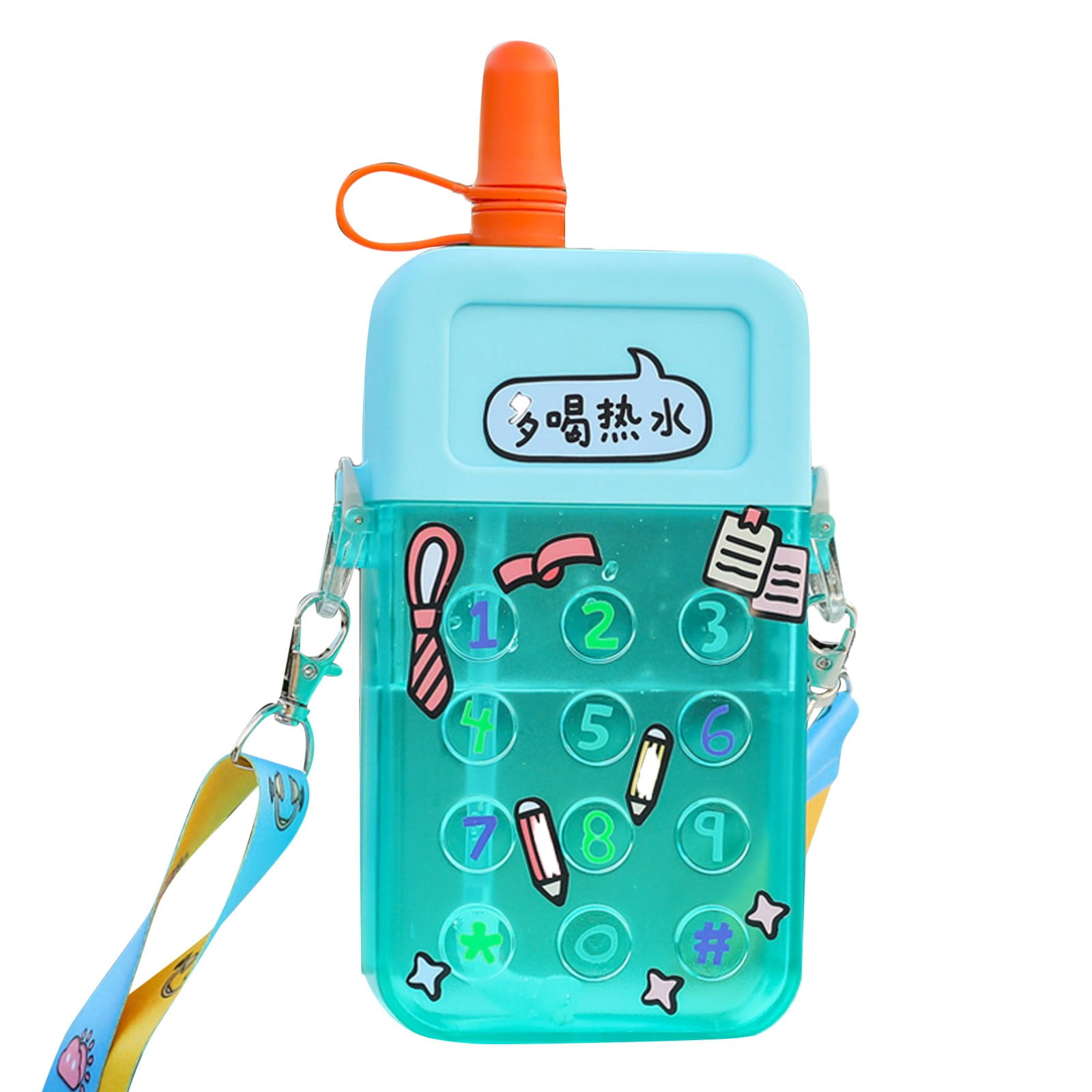 1pcs Cute Camera Water Cup Personality With Straw Diagonally Across
