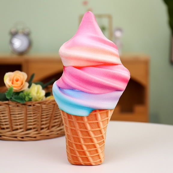 1pcs Cute Stuffed Ice Cream Plush Plushie Pillow , Soft Ice Cream Plush Toys Pillow Gifts,Colorful Ice Cream Pillow(7.88 inch)