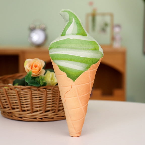 1pcs Cute Stuffed Ice Cream Plush Plushie Pillow , Soft Ice Cream Plush Toys Pillow Gifts,Matcha Ice Cream Pillow(7.88 inch)