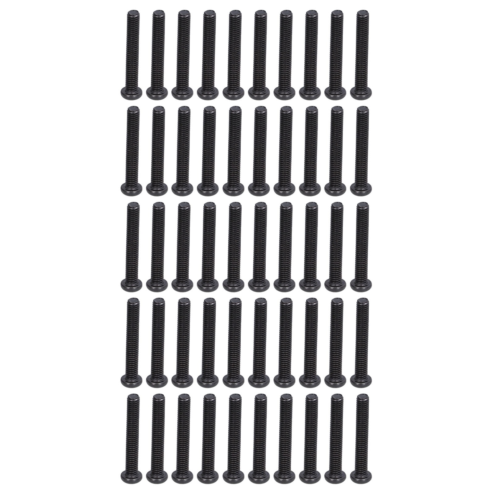 1pcs DIN 1985 Steel Pan Head Machine Screw Fully Threaded Black Zinc