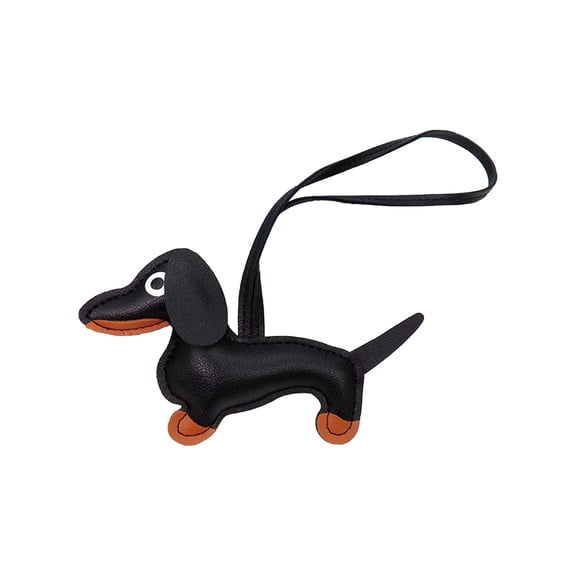 1pcs Dachshund Keychain,Cute Leather Animal Bag Charm for Handbag Accessories,Animal Shaped Keychain,Women Key Chain for Handbag Purse Car keys Accessories for Car Keys(Black)