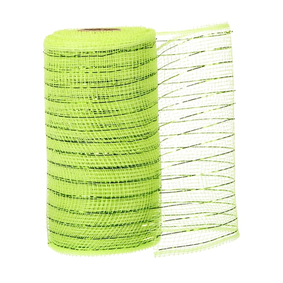 1pcs Decorative Mesh, 5.9inch x 10 Yard Mesh Ribbon Roll Foil Metallic for Christmas Tree Decoration, Green