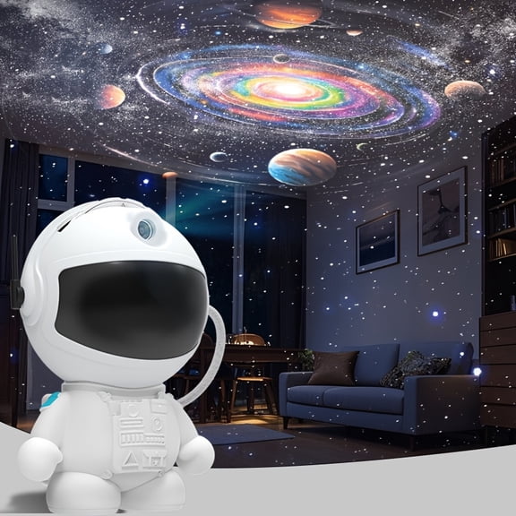 1pcs Default with 12 sheets Film Astronaut Projector USB Starry Sky Light Bedroom Dream Atmosphere Light Galaxy Cartoon Animation Projection Creative Birthday Christmas Gift