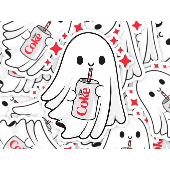 1pcs Diet Coke Ghost Sticker, Sarcastic Sayings Sticker, Sassy Sticker,I need a diet coke,water bottle sticker, Ghost sticker, coke lover sticker