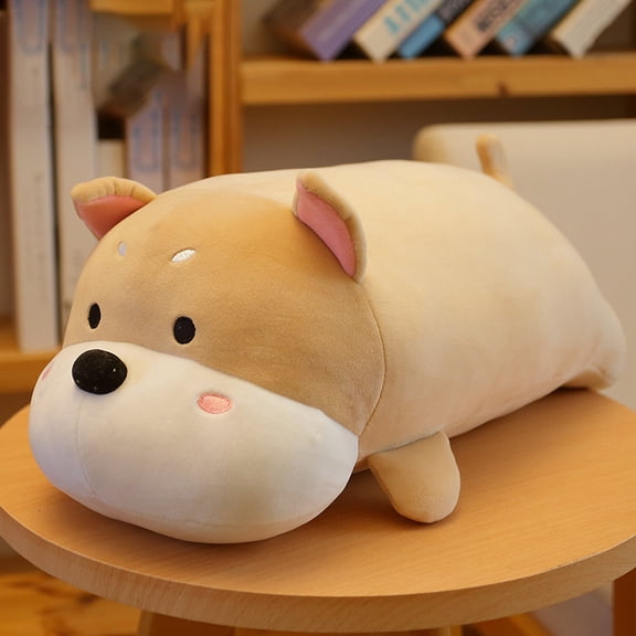 1pcs Dog Stuffed Animal Cute Plush Doll Soft Toy 17.8in Gift for Birthdays Christmas Halloween Thanksgiving Day,Beige