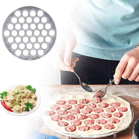 1pcs Dumpling Maker with 37 Holes, Metal Russian Pelmeni Maker,Meat Cutter Tool Russian Pelmeni Molds for Kitchen, Family Gatherings Gift for Cooking Enthusiasts(M)