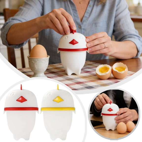 1pcs Egg Cooker, Microwave Boiled Eggs Poachers Hardboiled Food Grade Rapid Egg Maker Hard Soft Boilers Cooking Accessories Kitchen Tool for Home Poached Scrambled Breakfast White