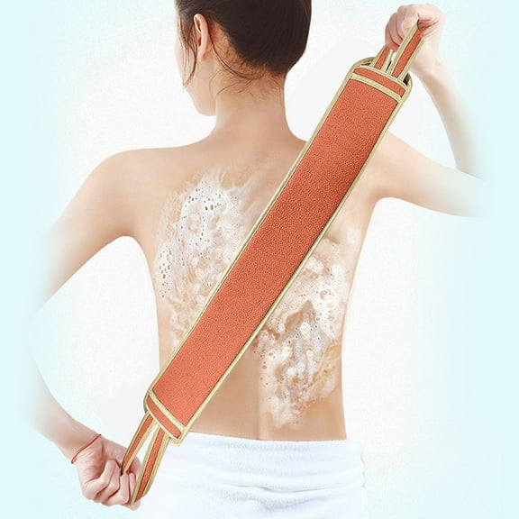 1pcs Exfoliating Back Scrubber Nylon Shower Bath Exfoliator Extended Length Body Scrub Towel Stretchable Pull Washcloth Strap with Handles