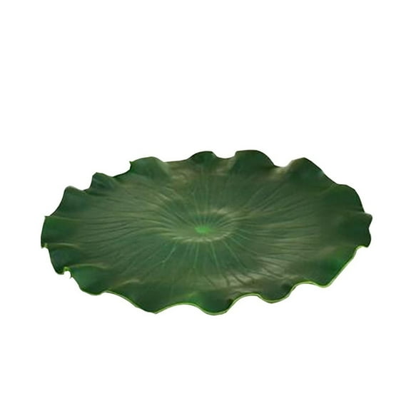 1pcs Fake Greenery Lotus Leaf Table Mat Plastic Dining Table Mats Uniqueleaf Design(14.96", Round Lotus Leaf)