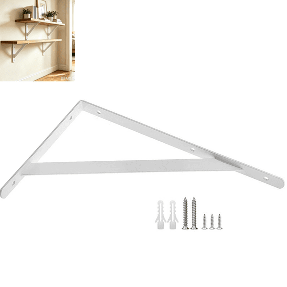 1pcs Floating Shelf Wall Mount Triangle L Bracket, 5.9 x 3.94 Inch Heavy Duty Metal Support Bracket with Complete Mounting Hardware for Wall Storage Shelves