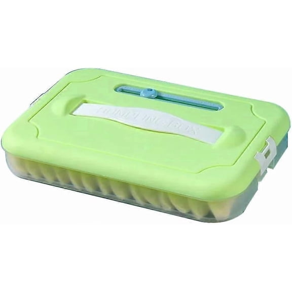 1pcs Food Storage Containers Portable Storage Box Freezer Box Refrigerator Multi-layer Food Grade Wonton Box ,Green,30*22*5cm