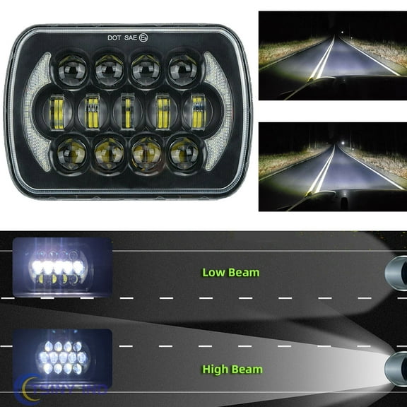 1pcs For Chevrolet Express 1500 2500 3500 Astro Cargo Van G10 7x6" Halo LED Headlight