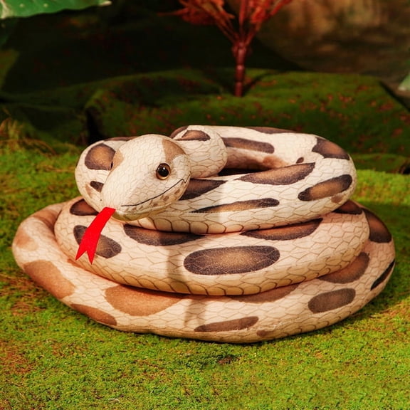 1pcs Giant Snake Plush Large Stuffed Animal Realistic Stuffed Lifelike Snake Toy Gifts for Birthday Party Decoration Easter Carnival Prank Props,78 Inch-Style 2,Brown