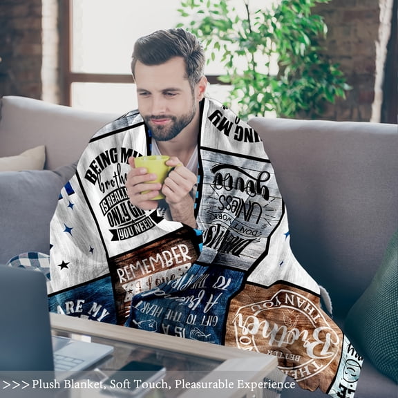 1pcs Gifts For Brother Adult, Birthday Gifts For Brother From Brother Sister, Gifts For My Brother, Brother Gifs For Fathers Day Christmas, Brother Blanket