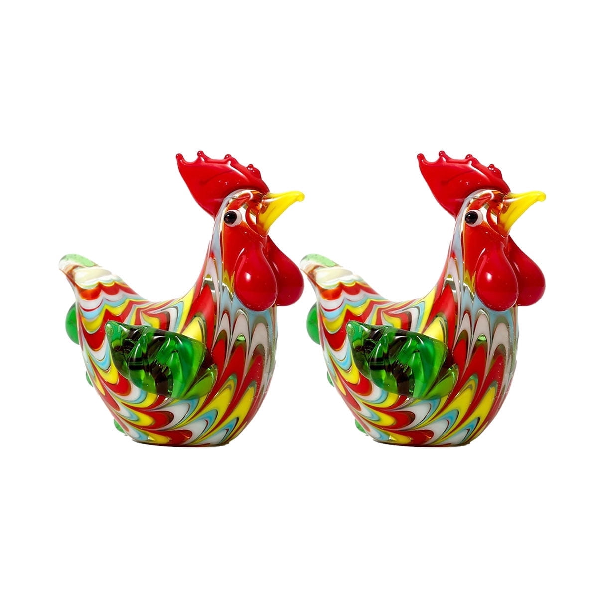 1pcs Glass Chicken Figurine Collection Animal Paperweight Table ...