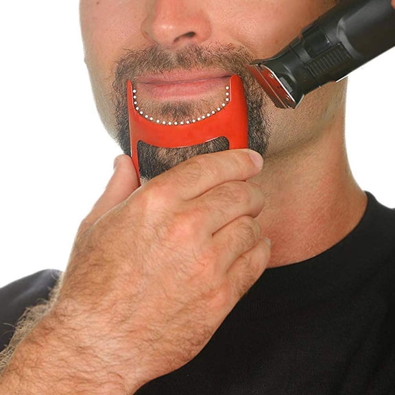 1pcs Goatee Shaving Template Shaping Edge Up Tool for Goatee Trimming Lineup Beard Grooming Kit for Men One Size Fits All Self Cut Guide Use Barber Supplies