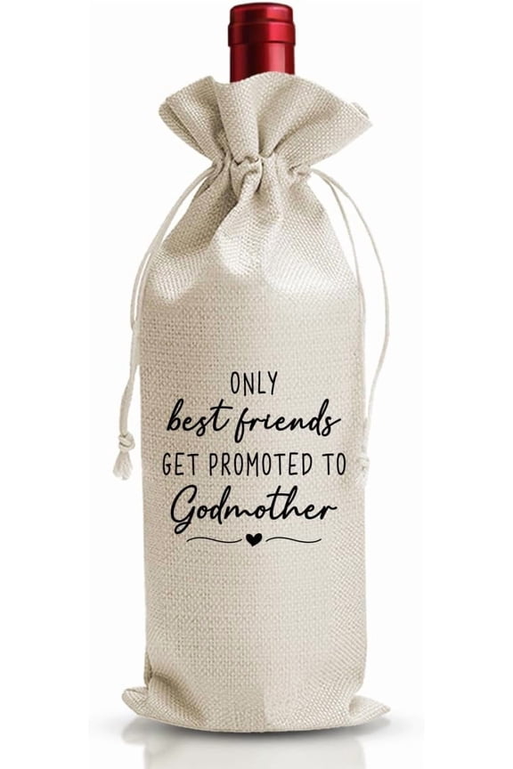 1pcs Godparents Proposal Wine Bags, Godmother Proposal Gifts Bag, Only Best Friends Get Promoted To Godmother, Baby Announcement Gifts, Baby Shower or Party Favor, Baptism Decor