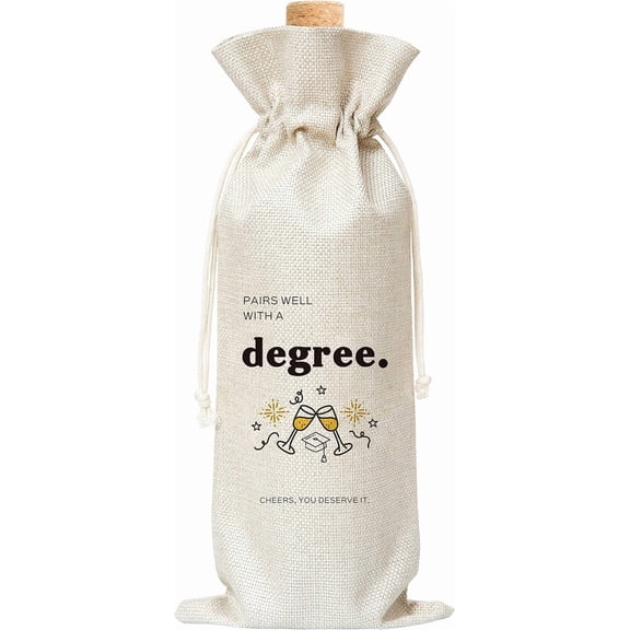 1pcs Graduation Wine Gift Bag, Celebration Gifts Bag for Her, Him, Nurse, Docter, Teacher, Graduation Party, University College Graduates, 1 Pc Burlap Wine Bottle Cover Bag (f16)
