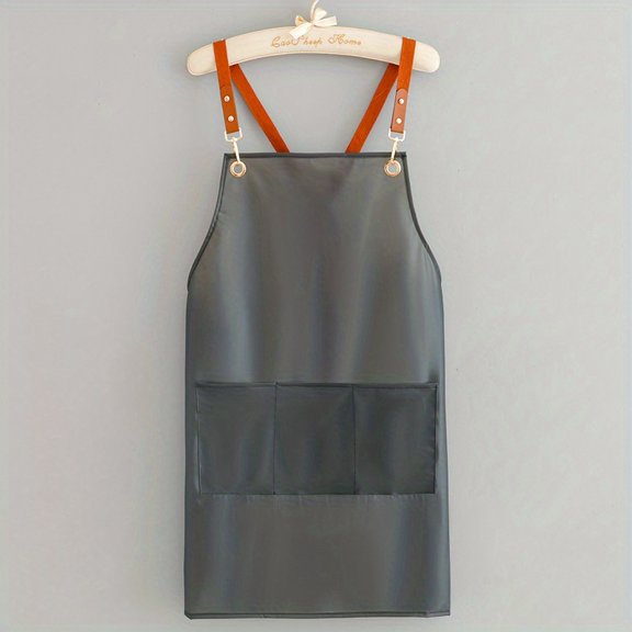 1pcs (Grey) Stylish & Durable All-in-one Apron - Resistant, Transparent with Adjustable Straps, Ideal for Hairdressers, Barbers, Housewives & Chefs - One Size Fits All, Barber Apron