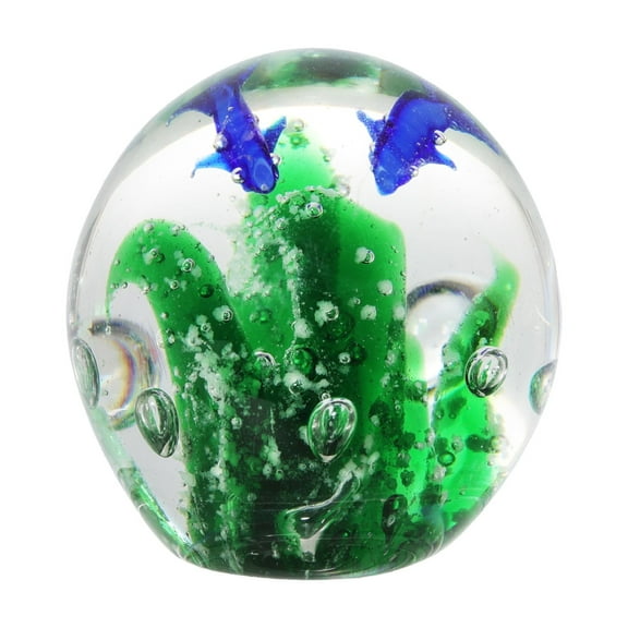1pcs Hand Blown Ocean Waves Crystal Ball - Glass Collectible Figurines - Paperweight Glass Ball Aquarium DecorOffice Decor58mmGreen