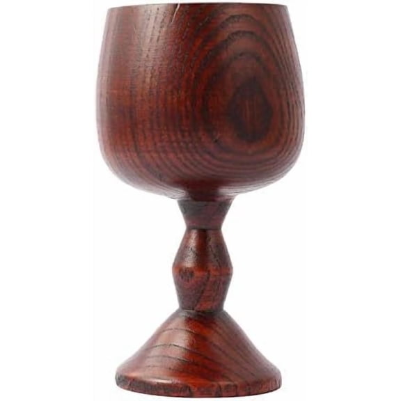 1pcs Hand-made Jujube Wooden Wine Goblet Water Cup 7oz